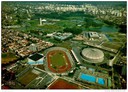 Vista aérea do complexo do Parque Ibirapuera com o polo esportivo em primeiro plano_1970