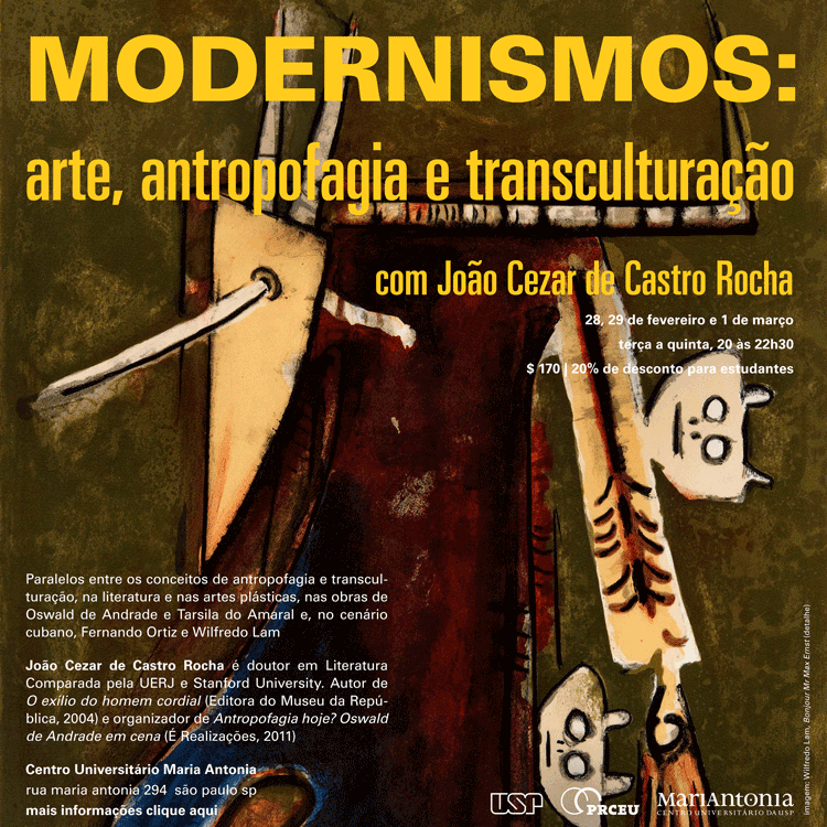 Modernismos: arte, antropofagia e transculturação. Encontros com João Cezar de Castro Rocha