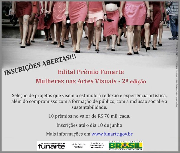 INSCRIÇÕES ABERTAS - Prêmio Funarte Mulheres nas Artes Visuais