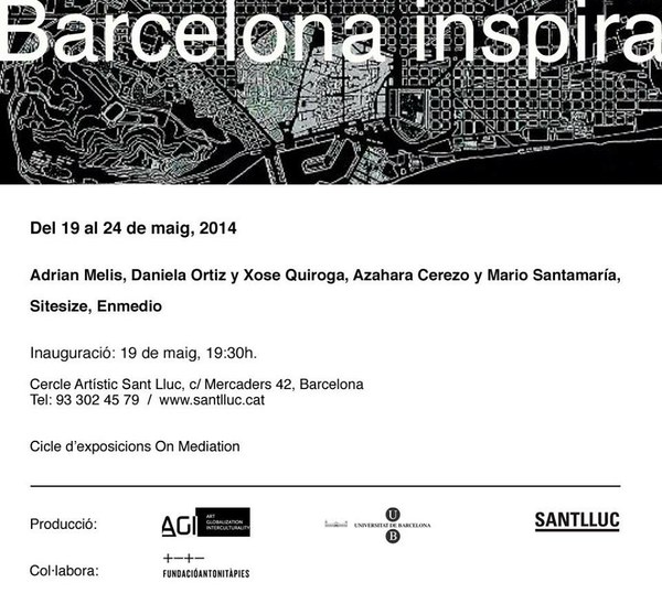 Invitación a la inauguración de la muestra colectiva "Barcelona inspra" 