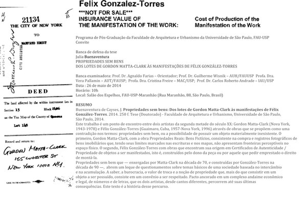 Propriedades sem bens: Dos lotes de Gordon Matta Clark às manifestações de Felix Gonzales Torres