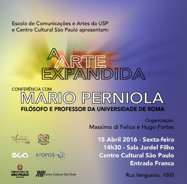 A Arte Expandida Conferência com Mário Perniola