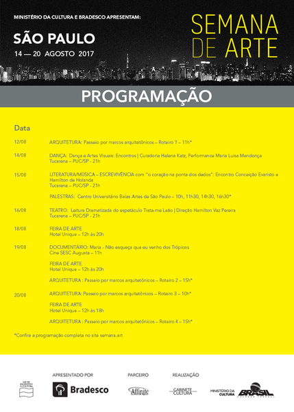 Semana de Arte de São Paulo 14 a 20 de agosto