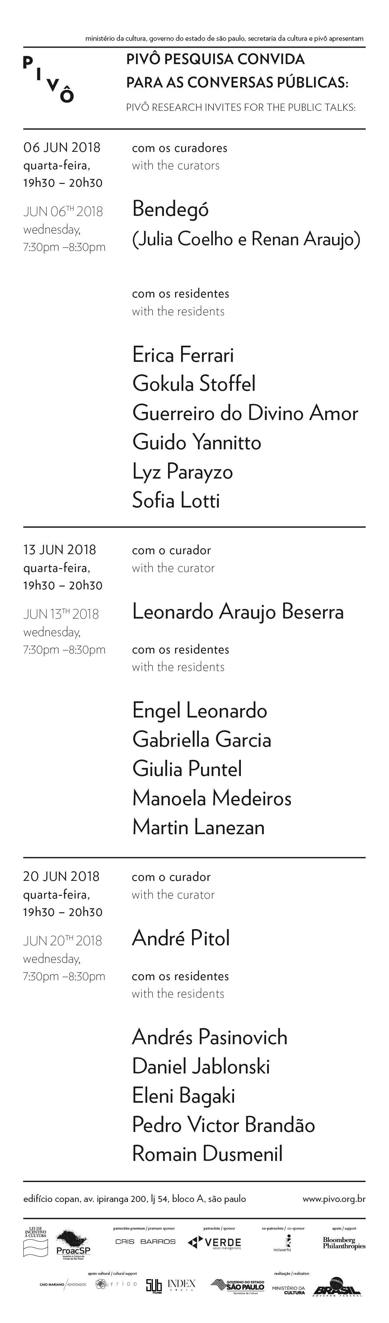 Convite: Conversas Públicas @ Pivô Pesquisa