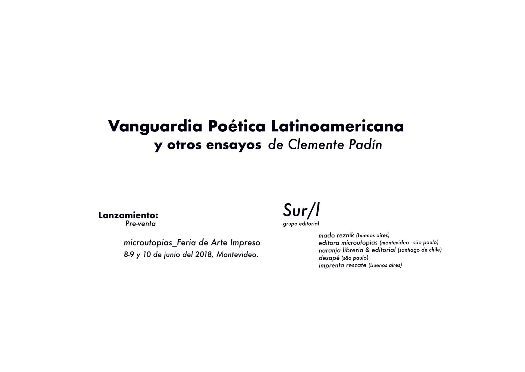 Lançamento: Vanguardia Poética Latinoamericana