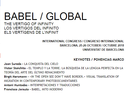 International congress BABEL / GLOBAL - Barcelona, 25-26 October, 2018