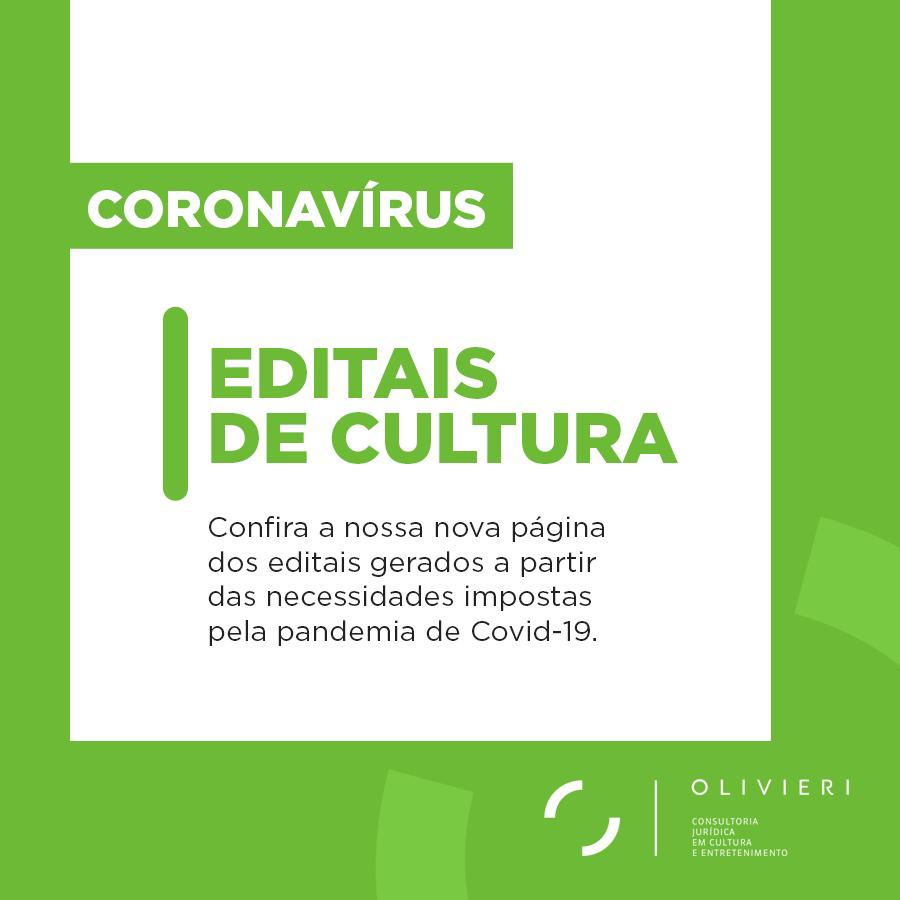 Editais de Cultura durante o Coronavírus