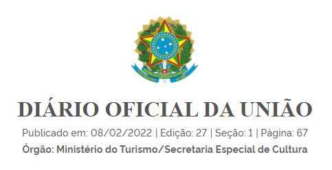 INSTRUÇÃO NORMATIVA SECULT/MTUR Nº 1, DE 4 DE FEVEREIRO...