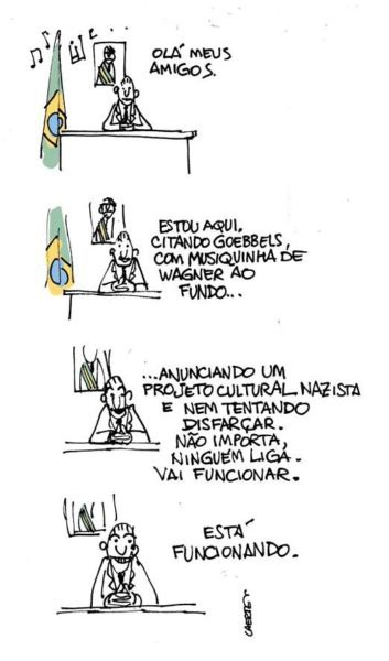 O discurso de Roberto Alvim segundo Laerte Coutinho