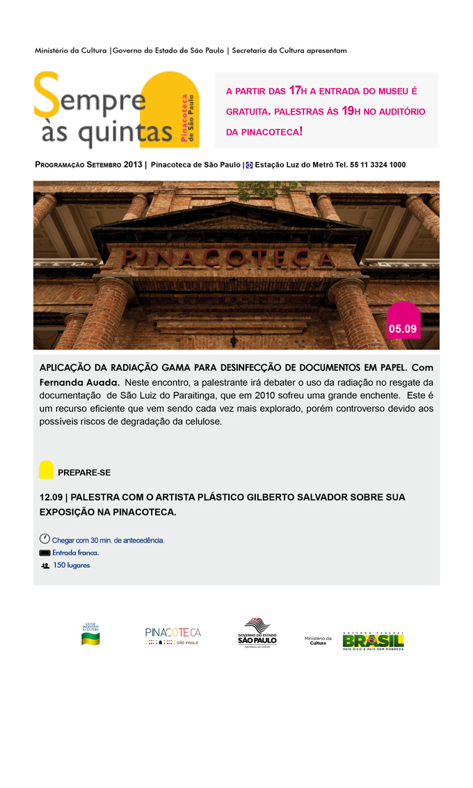 Palestra sobre aplicação da radiação gama para desinfecção de documentos em papel