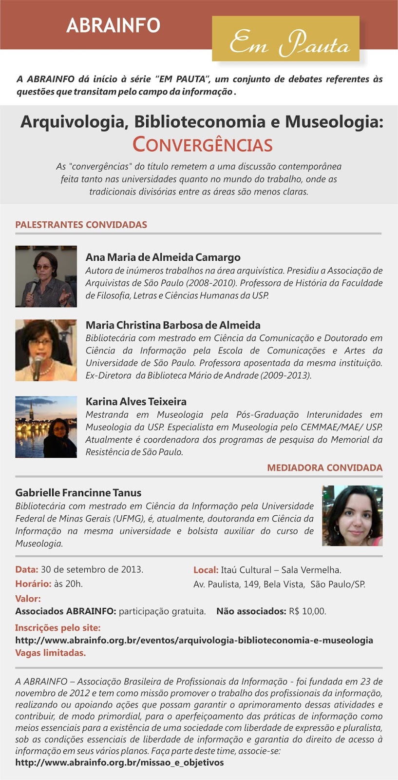 Série "Em Pauta": Arquivologia, Biblioteconomia e Museologia: Convergências.