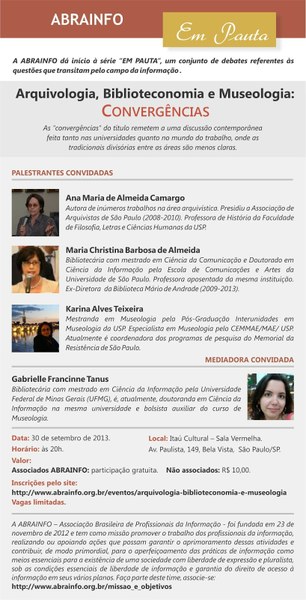 Série "Em Pauta": Arquivologia, Biblioteconomia e Museologia: Convergências.