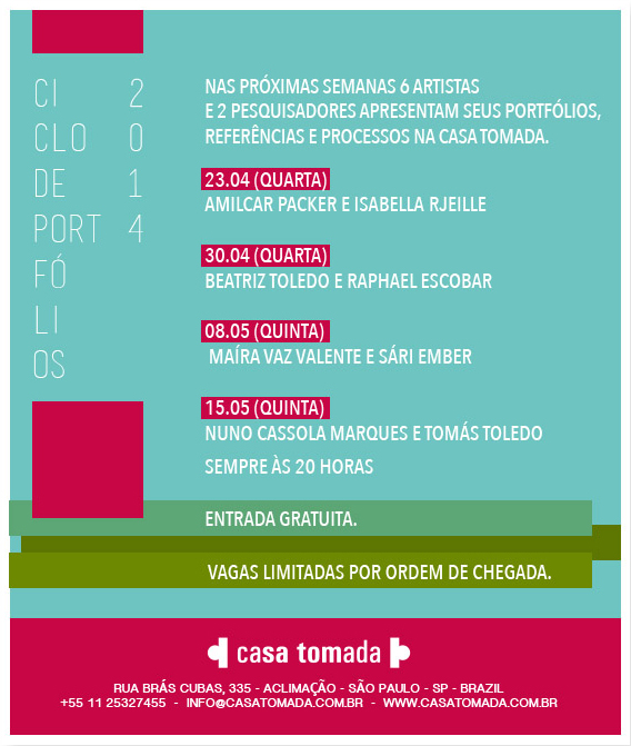 Ciclo de Portfólios 2014 | Casa Tomada