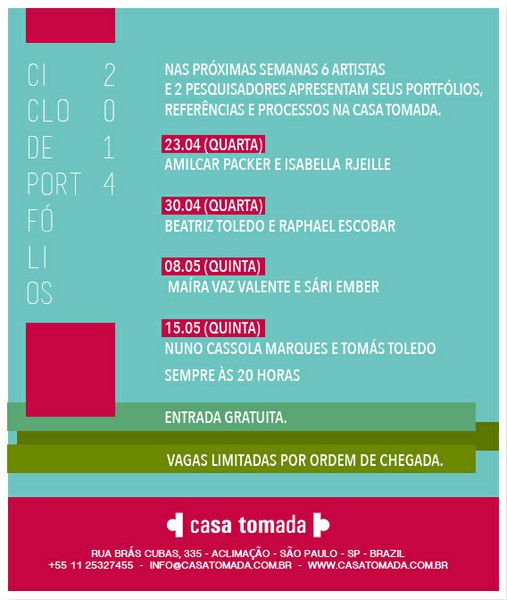 Ciclo de Portfólios 2014 | Casa Tomada