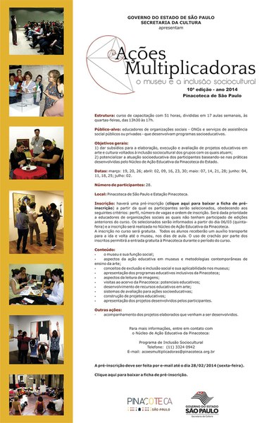 Curso ações multiplicadoras: o museu e a inclusão sociocultural 