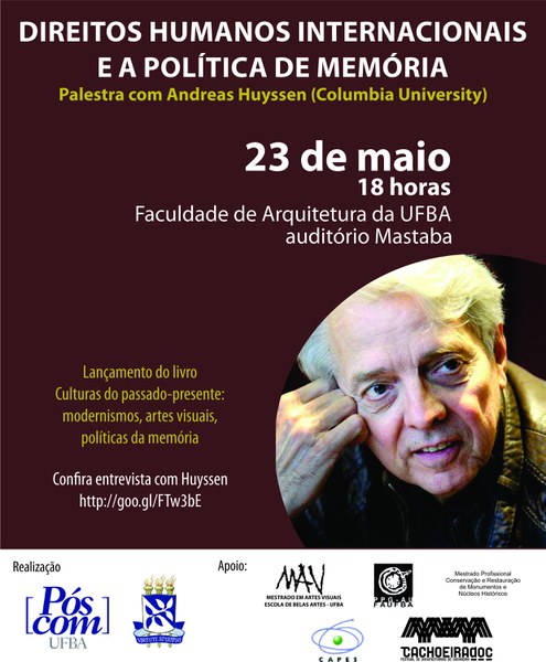 Palestra com Andreas Huyssen na FAU UFBA 