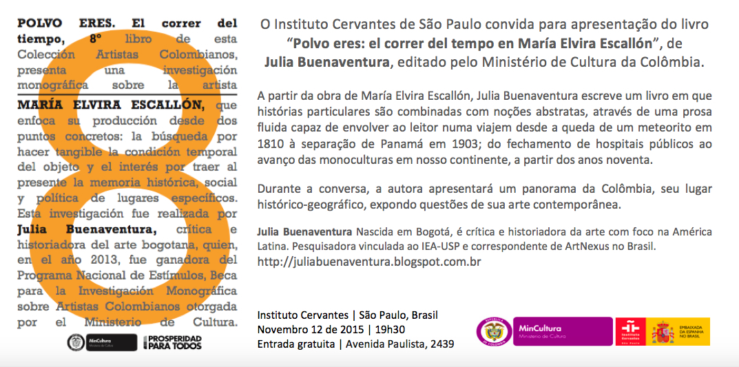 Apresentação do livro "Polvo eres: el correr del tempo en María Elvira Escallón" de Julia Buenaventura