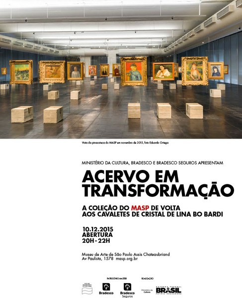 Convite Abertura: Acervo em transformação a coleção do MASP volta aos cavaletes de cristal de Lina Bo Bardi