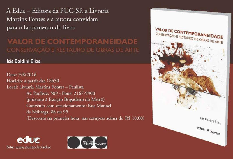 Livro: Valor de Contemporaneidade: Conservação e restauro de obras de arte