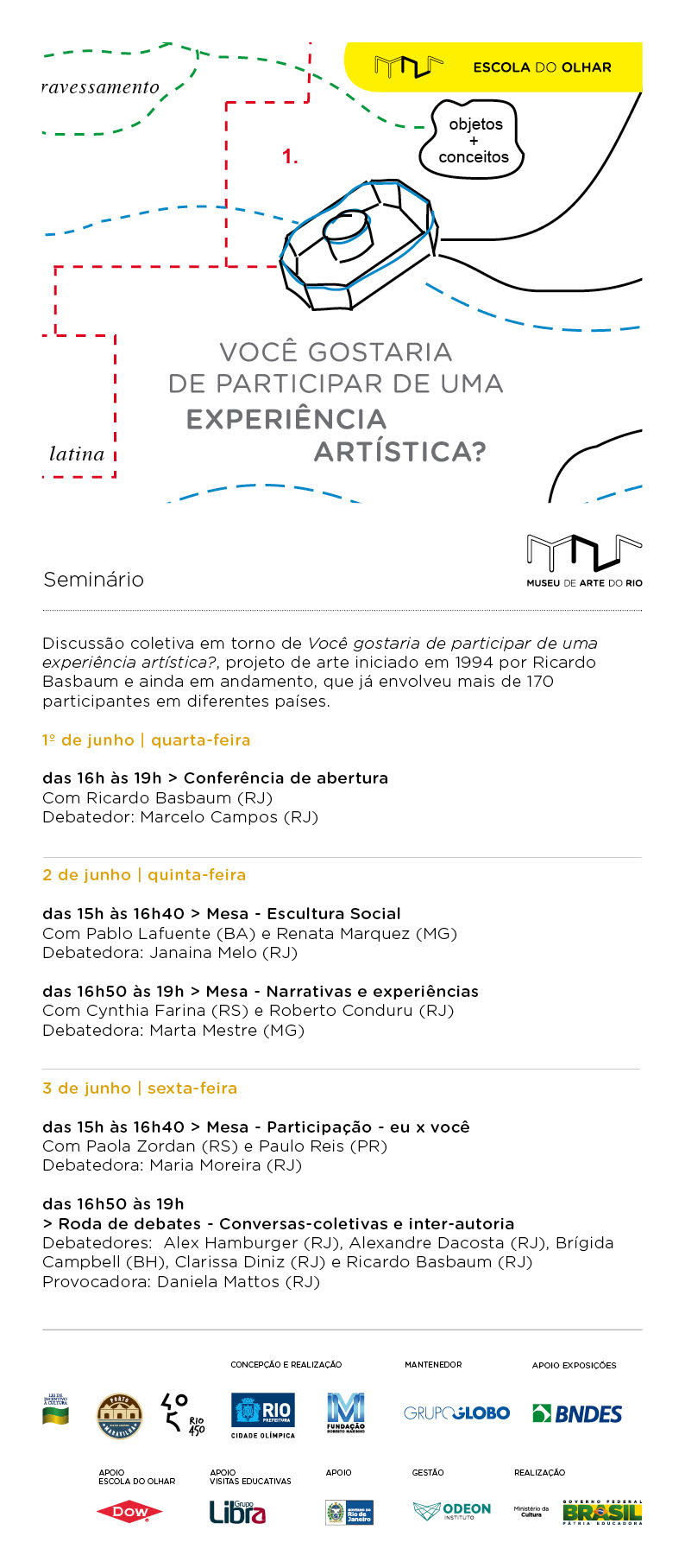 SEMINÁRIO VOCÊ GOSTARIA DE PARTICIPAR DE UMA EXPERIÊNCIA ARTÍSTICA?