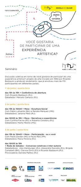 SEMINÁRIO VOCÊ GOSTARIA DE PARTICIPAR DE UMA EXPERIÊNCIA ARTÍSTICA?