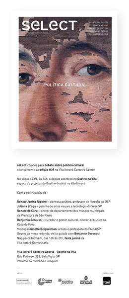 seLecT convida | debate sobre política cultural e lançamento da edição #39