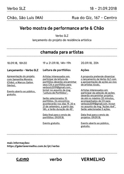 Verbo SLZ: lançamento do projeto de residência artística
