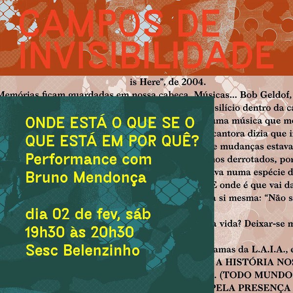 Performance: Onde Está o que se o que está em por quê?  - 02/02 às 19h30 - SESC BELENZINHO