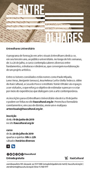 Inscrições abertas para programa de formação em artes visuais