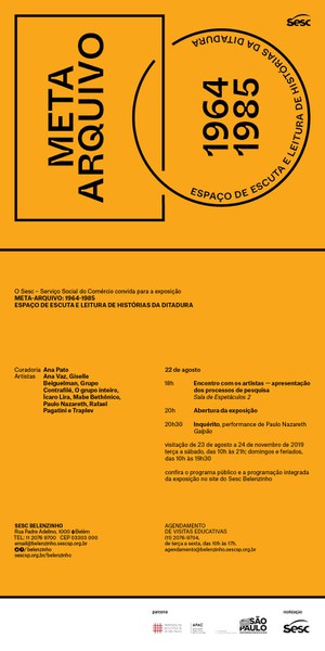 Convite Meta-Arquivo: 1964-1985 - SESC Belenzinho