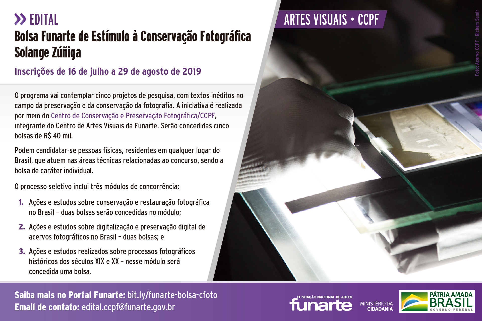 Edital Bolsa Funarte de Estímulo à Conservação Fotográica Solange Zúñiga