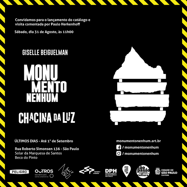 Lançamento do Catálogo | Monumento Nenhum e Chacina da Luz + Visita comentada c/ Paulo Herkenhoff - ÚLTIMOS DIAS!