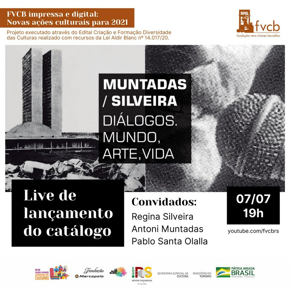Lançamento de catálogo com Antoni Muntadas, Regina Silveira e Pablo Olalla