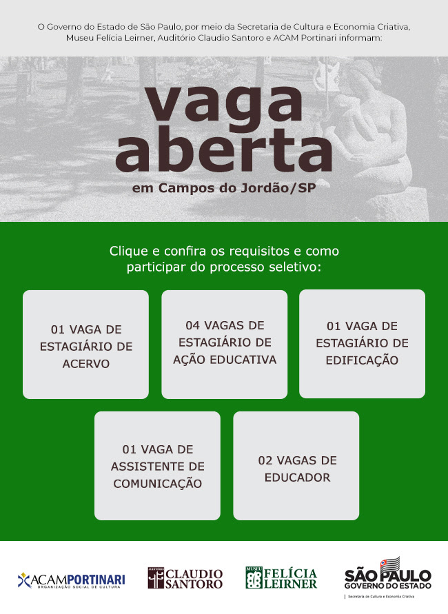 Vagas abertas no Museu Felícia Leirner