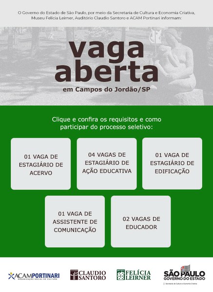 Vagas abertas no Museu Felícia Leirner