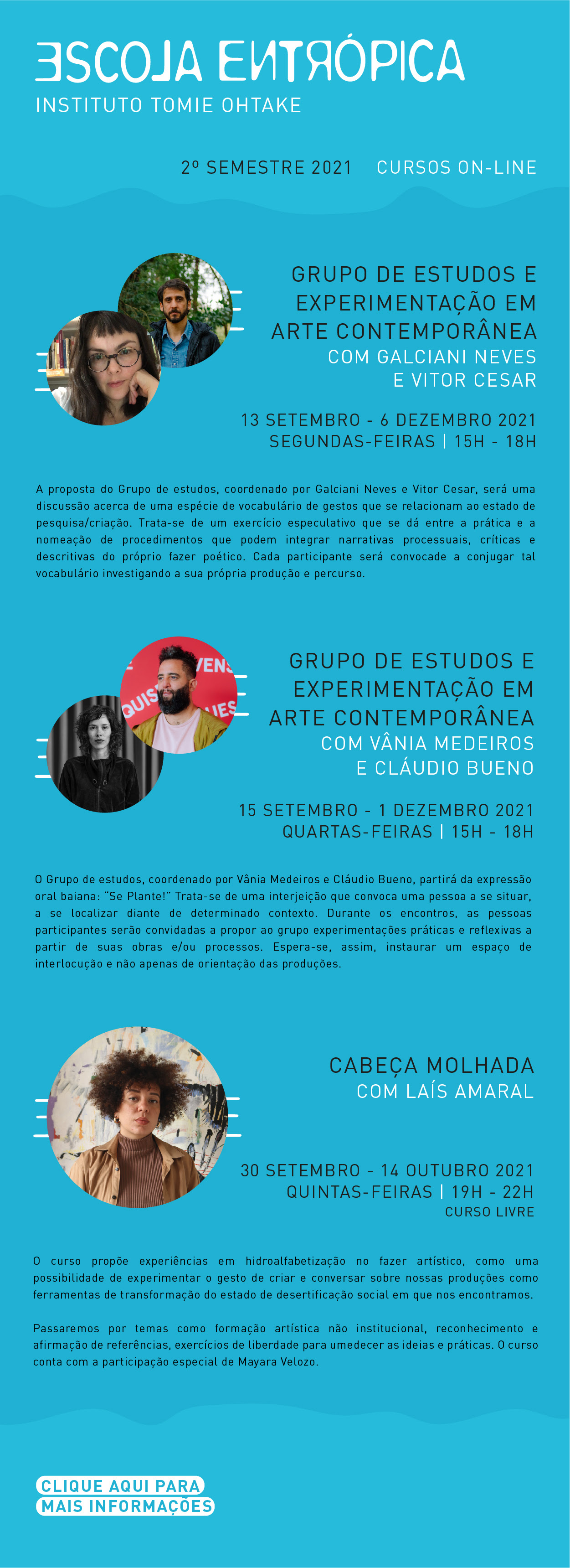 Conheça a programação on-line da Escola Entrópica