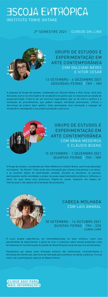 Conheça a programação on-line da Escola Entrópica