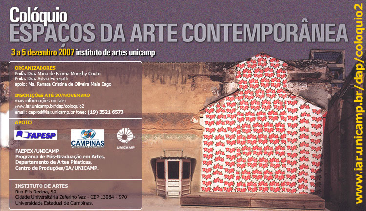 COLÓQUIO ESPAÇOS DA ARTE CONTEMPORANEA