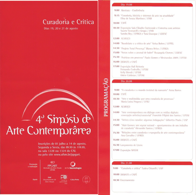 4º Simpósio de Arte Contemporânea: curadoria e crítica 