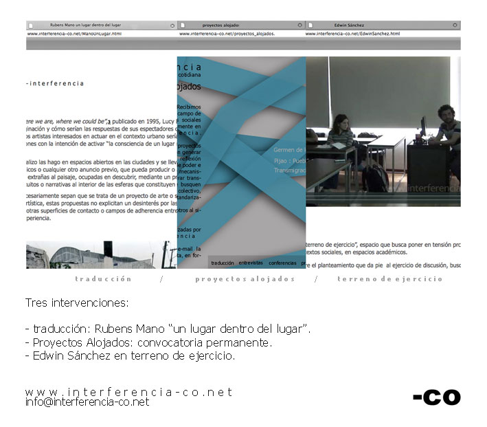 Tres intervenciones