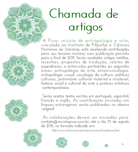 Proa Revista de Antropologia e Arte - Chamada de Artigos