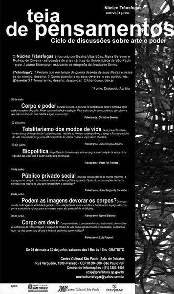 Teia de Pensamentos - Ciclo de discussões sobre arte e poder