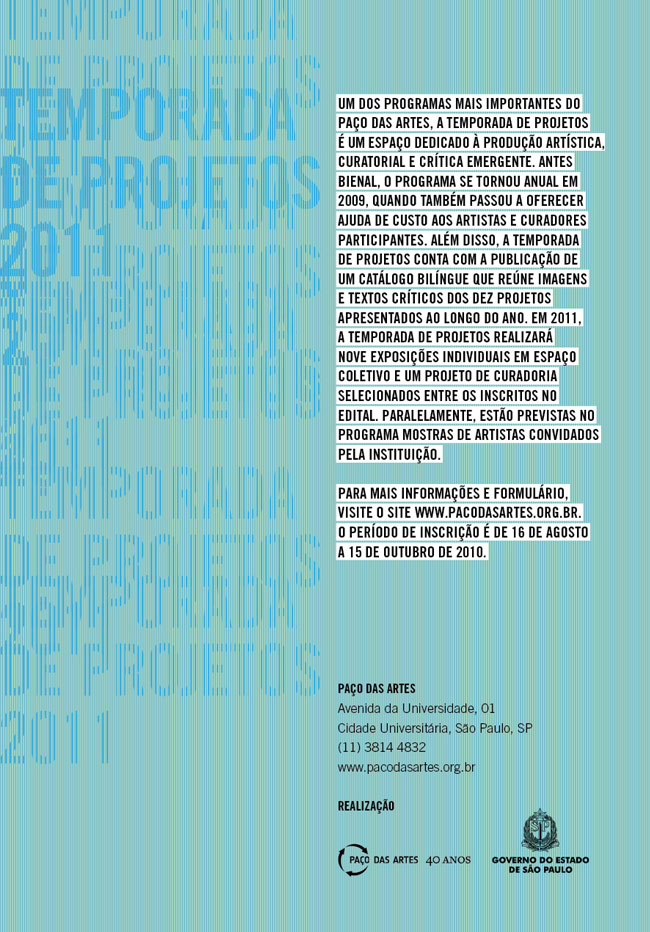 Edital Temporada de Projetos 2011 - Inscrições abertas