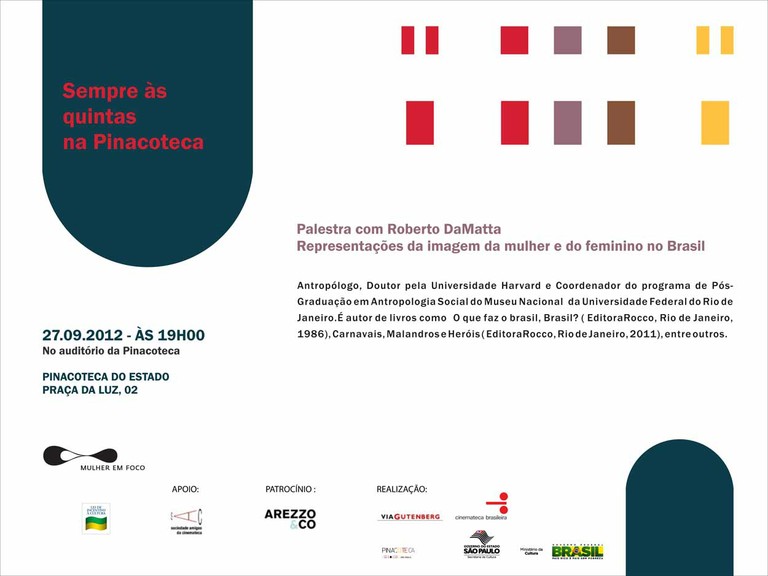 Roberto DaMatta é o próximo palestrante do Sempre às quintas na Pinacoteca
